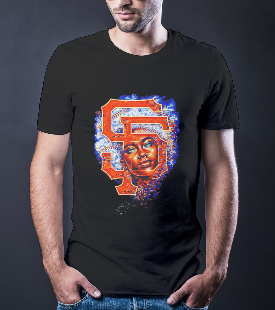 San Francisco Giants Black Heritage Night 2026 Baseball SF Logo Afro T-Shirt