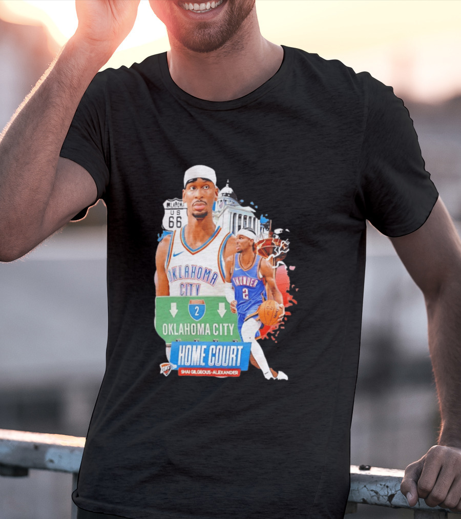Oklahoma City Thunder Home Court Shai Gilgeous Alexander Route 66 T-Shirt