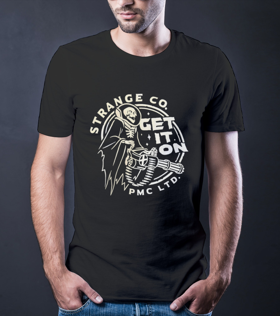 Strange Co Skeleton Astronaut Get It On PMC LTD T-Shirt