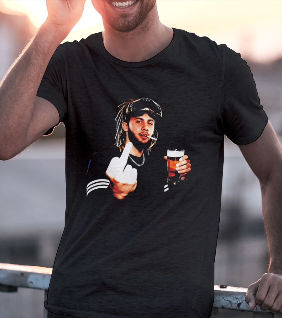 Fernando Tatis Jr Middle Finger Drinking Beer And Smoking T-Shirt