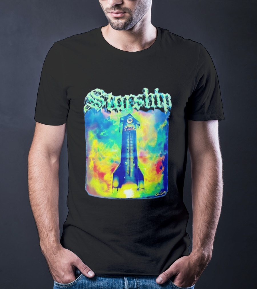 Starship Colorful Cyclops Monster Rocket Explosion T-Shirt