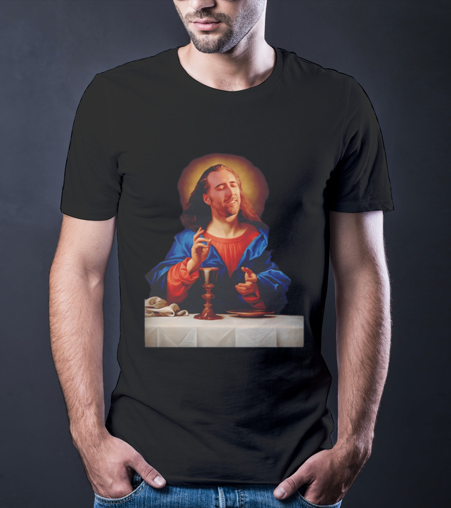 Nic Cage Jesus Iconic Meme Mashup T-Shirt