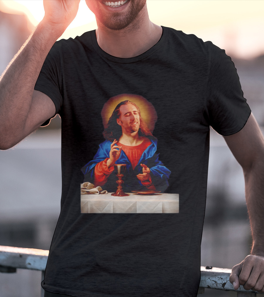 Nic Cage Jesus Iconic Meme Mashup T-Shirt