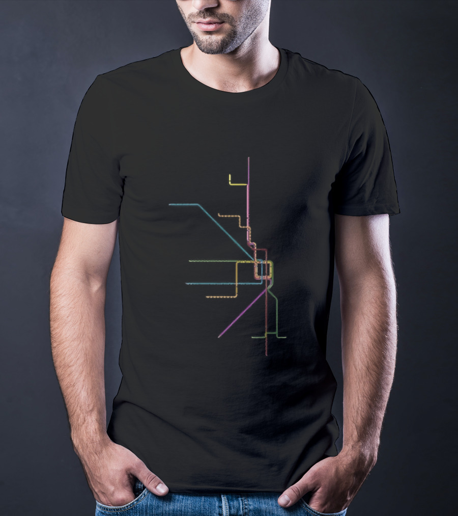 The Loop Transit Map Chicago CTA Lines T-Shirt