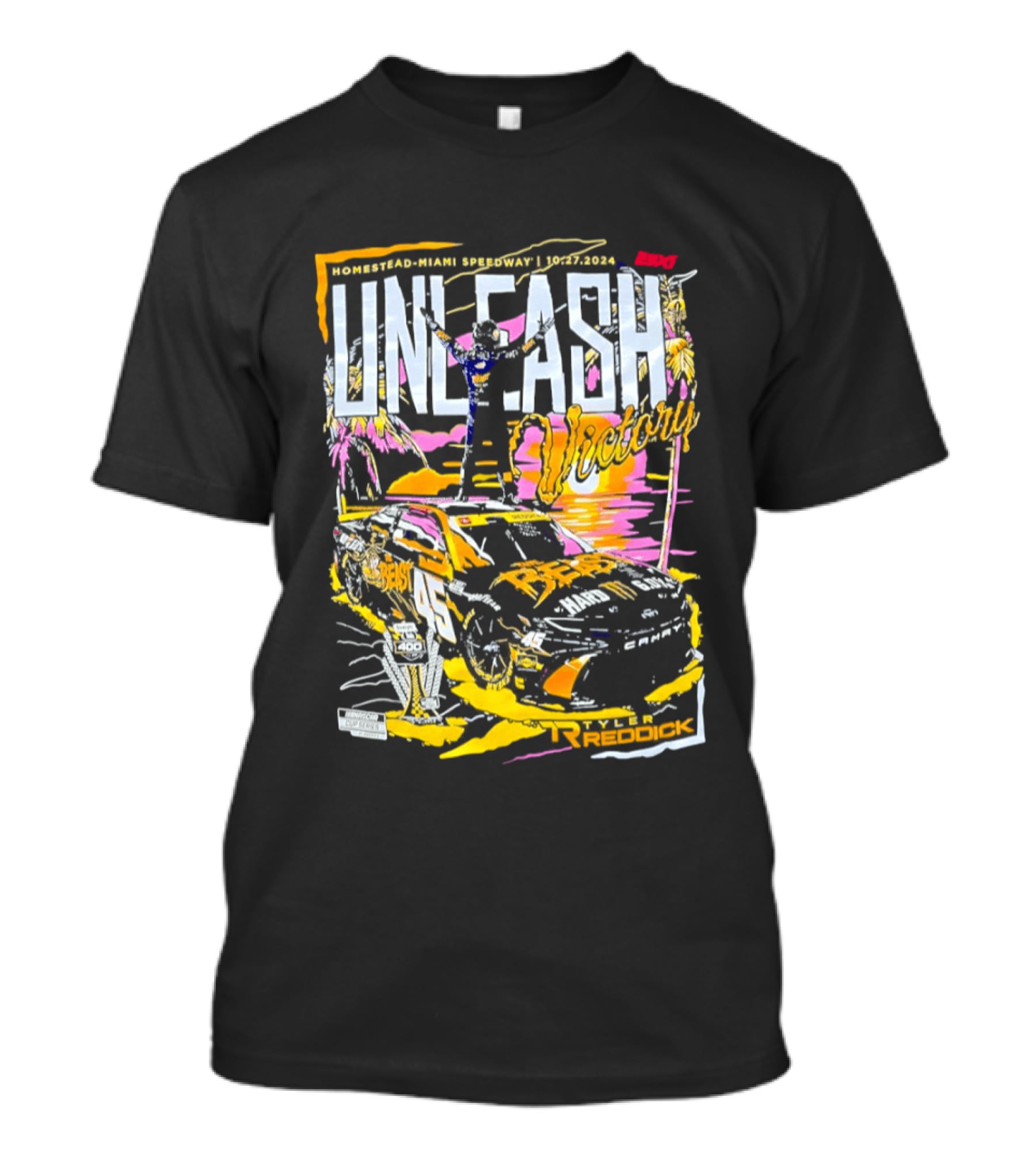 23XI Racing Unleash Tyler Reddick 2024 Straight Talk Wireless 400 Homestead Miami Speedway 10 22 T-Shirt