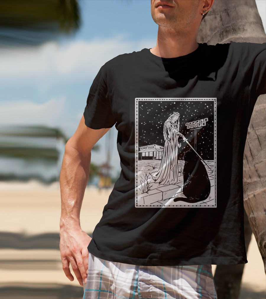 Medieval Cat Tarot Waffle House The Hermit T-Shirt