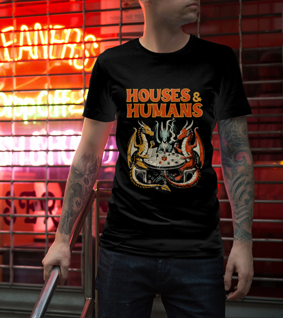Houses Humans Dragons Trio Game Table T-Shirt