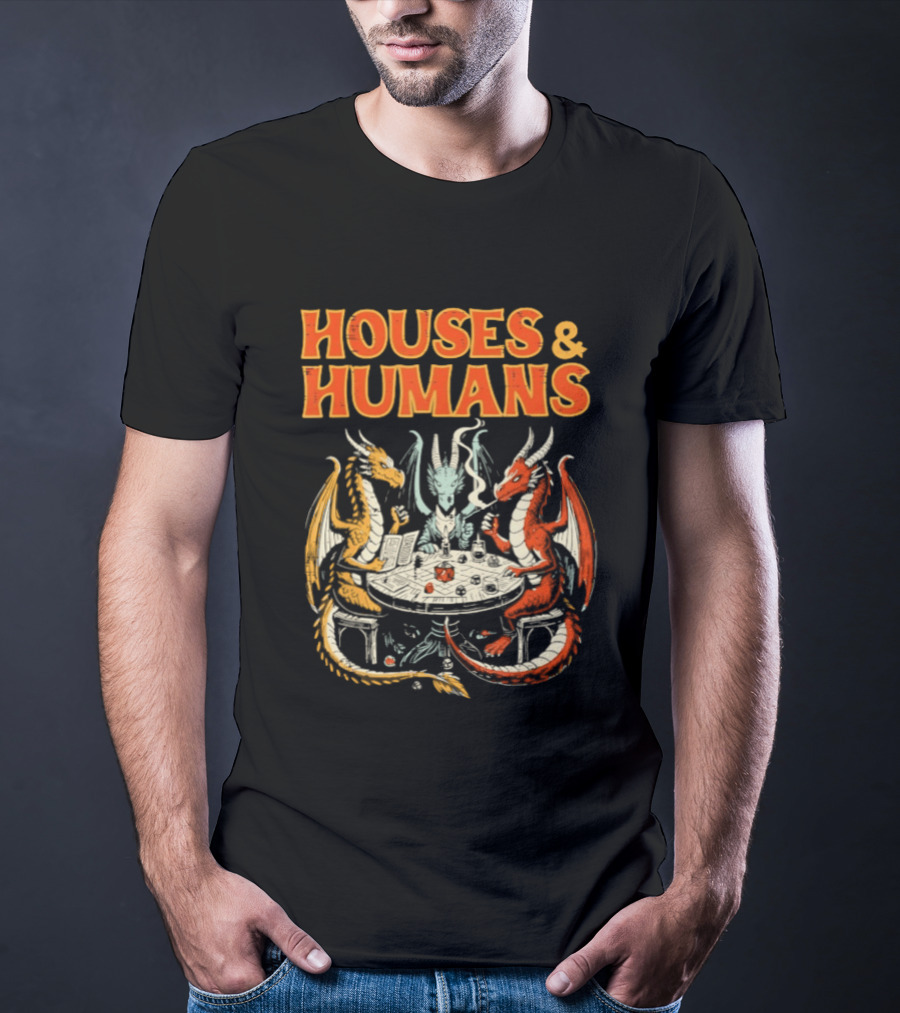 Houses Humans Dragons Trio Game Table T-Shirt