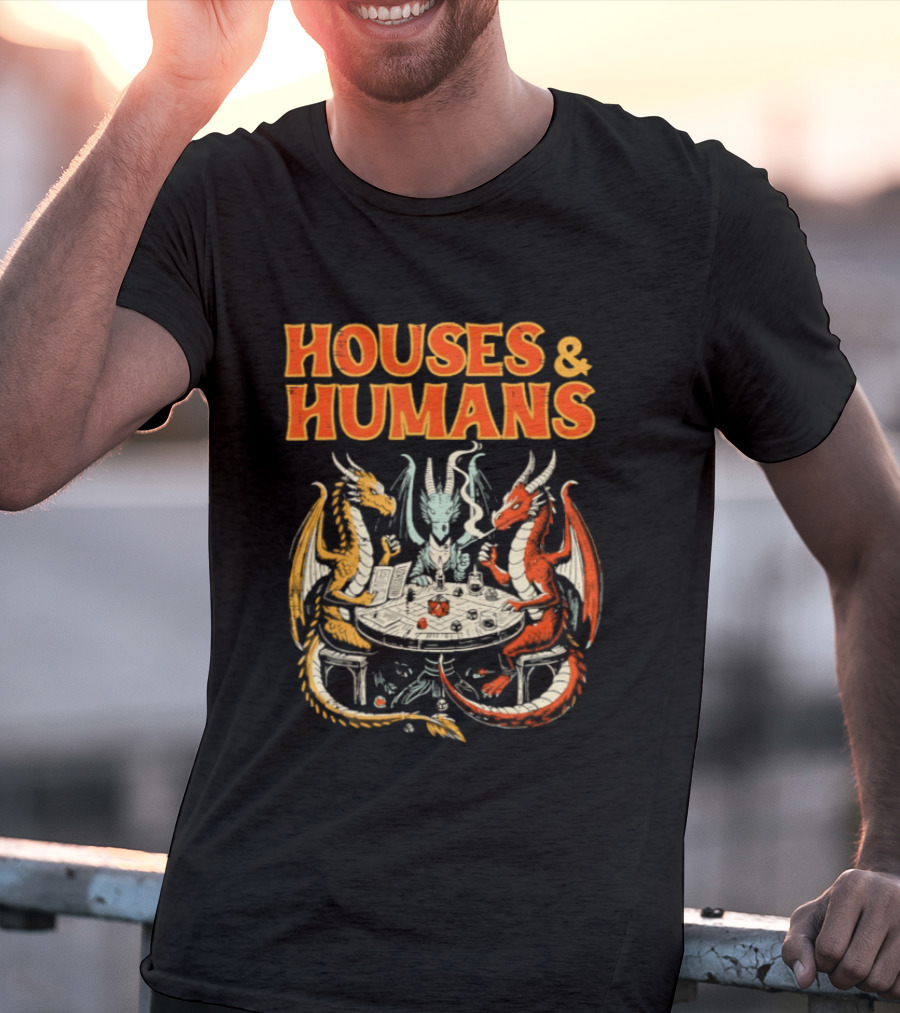 Houses Humans Dragons Trio Game Table T-Shirt