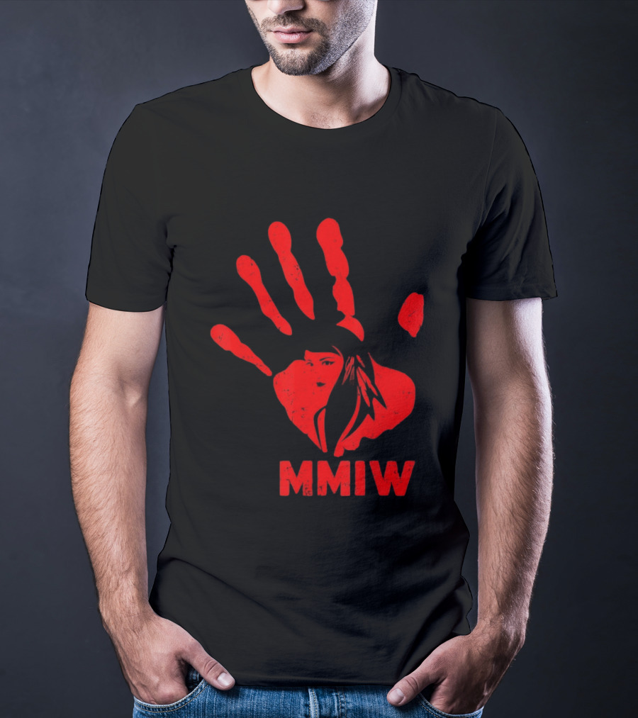 MMIW Red Handprint Symbol For Missing Murdered Indigenous Women Awareness T-Shirt