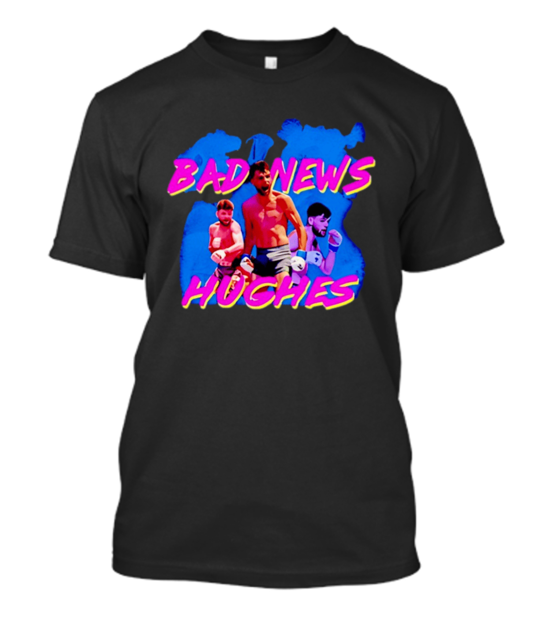 Bad News Hughes Boxing Fighter Action Trio T-Shirt