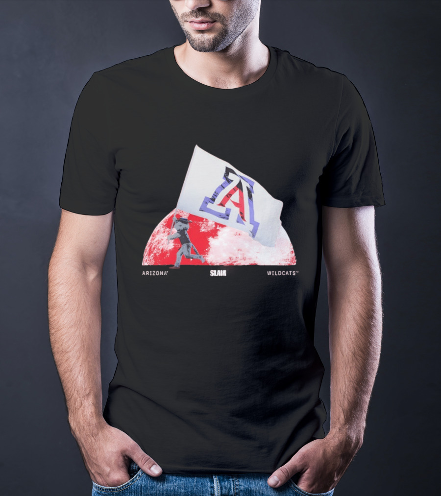 Arizona Wildcats Flag On The Moon SLAM Magazine T-Shirt