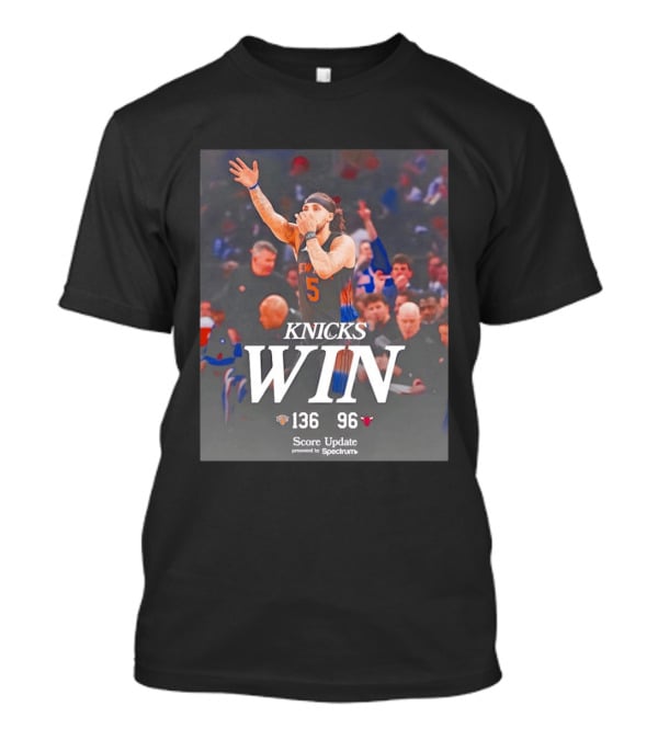 Knicks Win Jalen Brunson Celebration 136 96 Over Chicago Bulls T-Shirt