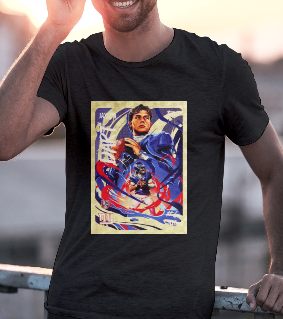 Jaxson Darts RC Ultra Violet Superfractor Topps NY Giants NFL Rookie Card T-Shirt