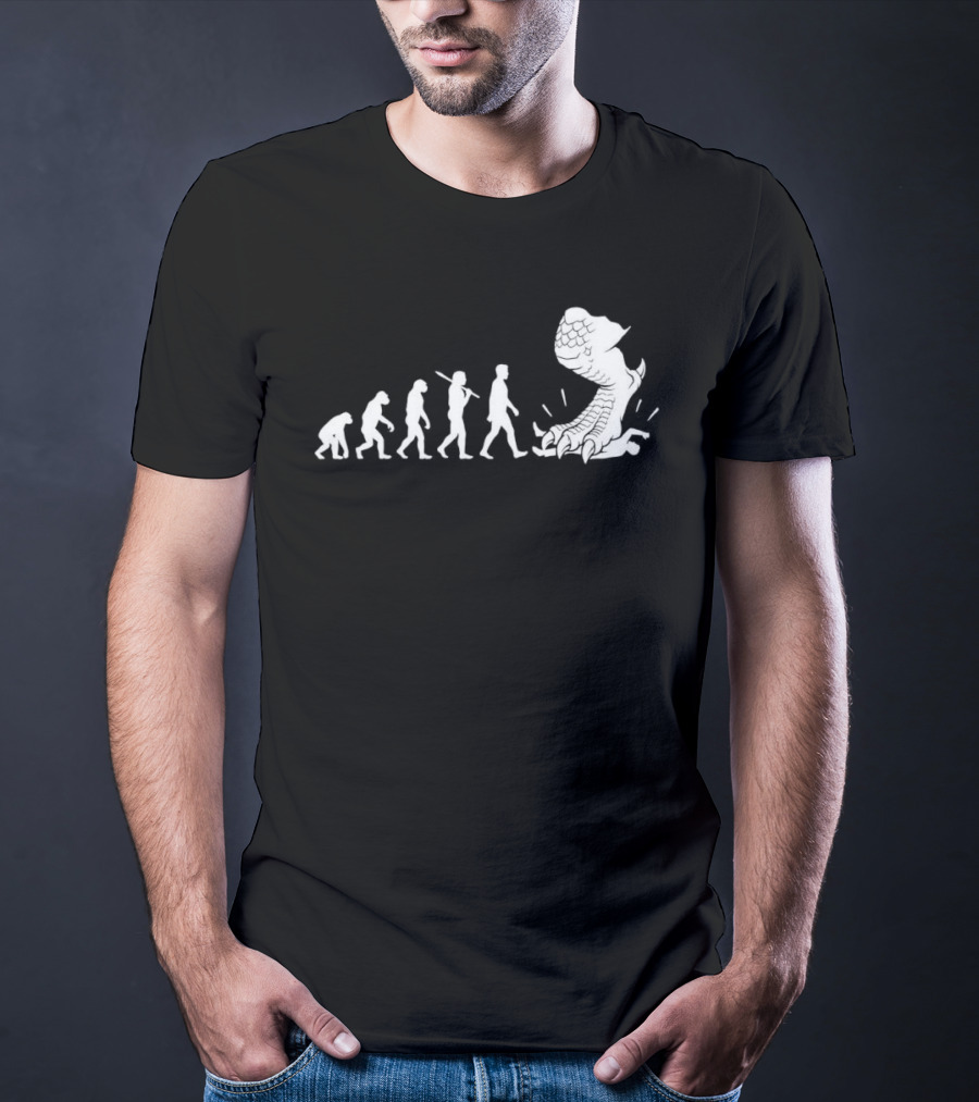 Evolution Mankind Ends With Dragon Foot Meme T-Shirt