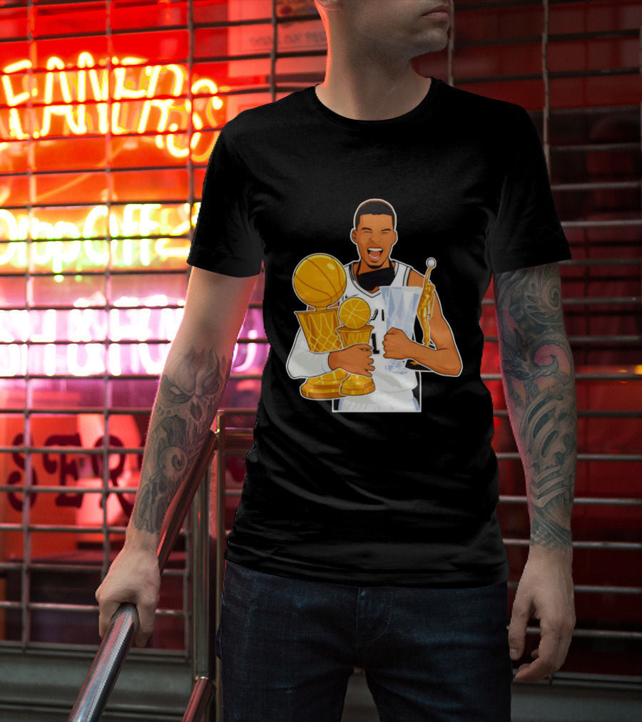 Victor Wembanyama Cartoon Trophy San Antonio Spurs MVP T-Shirt