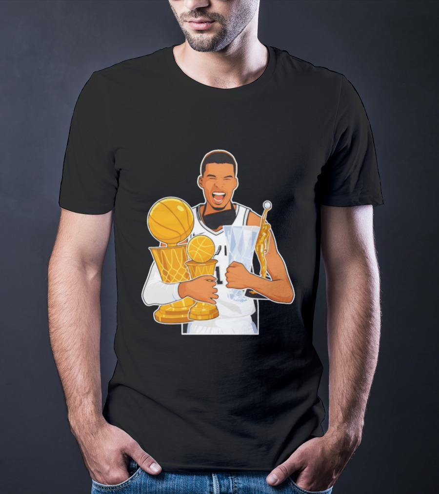 Victor Wembanyama Cartoon Trophy San Antonio Spurs MVP T-Shirt