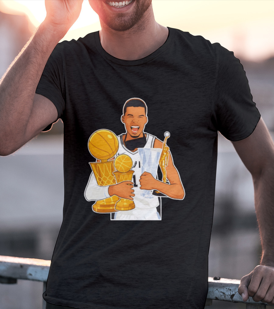 Victor Wembanyama Cartoon Trophy San Antonio Spurs MVP T-Shirt