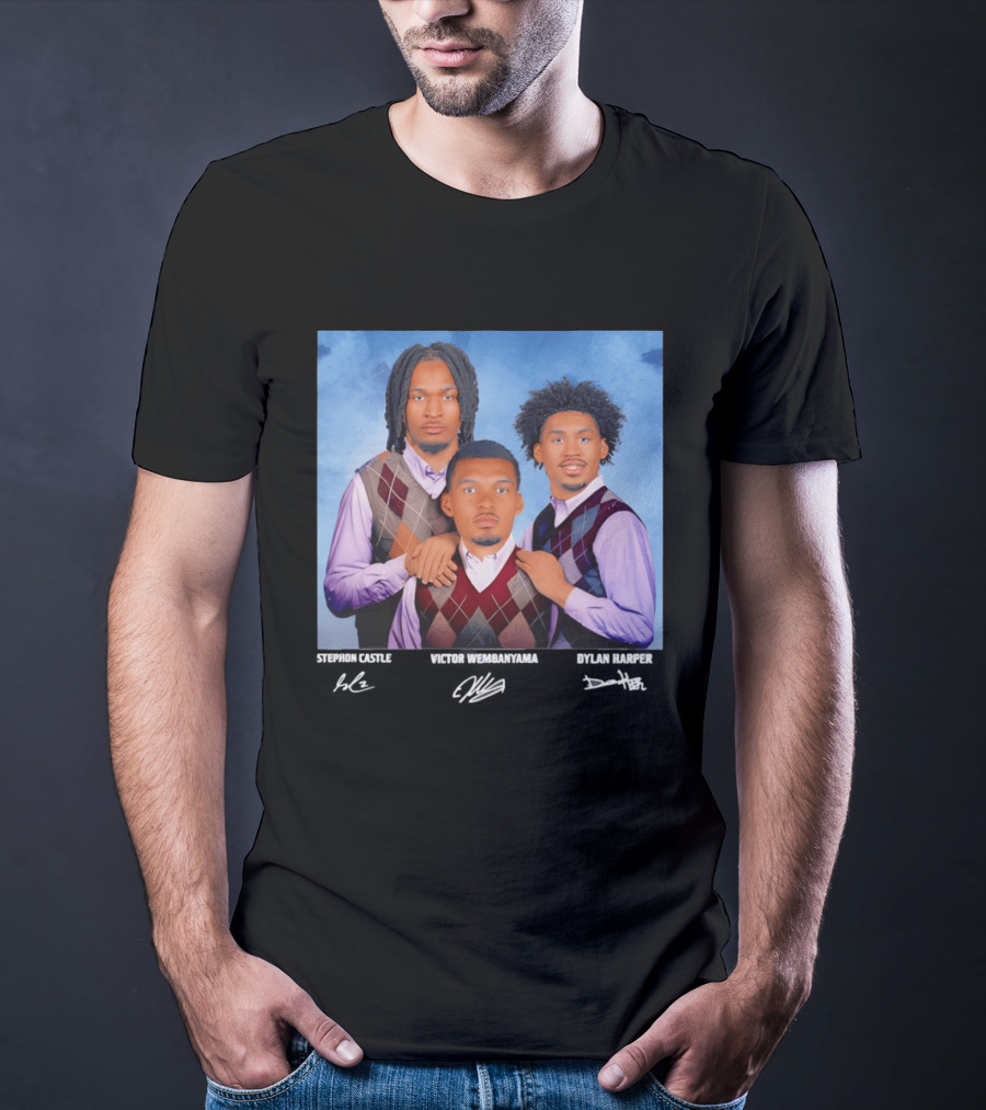 Victor Wembanyama Dylan Harper Stephon Castle Step Brothers San Antonio Spurs Signatures T-Shirt