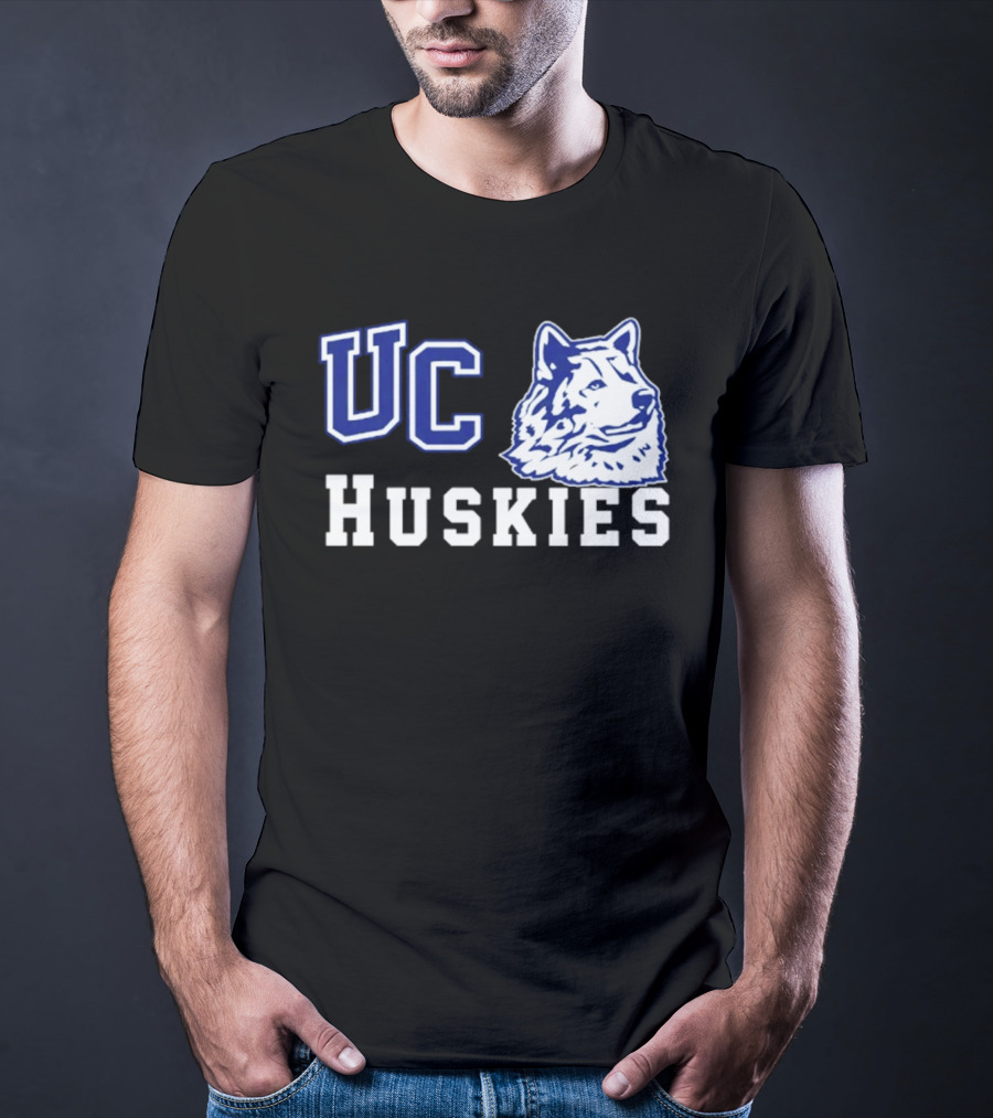 UC Huskies Wolf Head T-Shirt