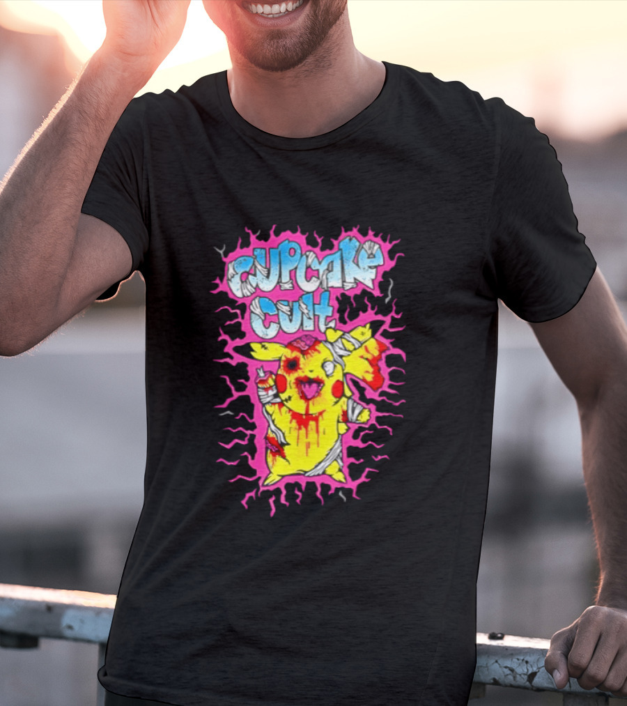 Zombie Pikachu Cupcake Cult Electric Aura Anime Fan Favorite T-Shirt