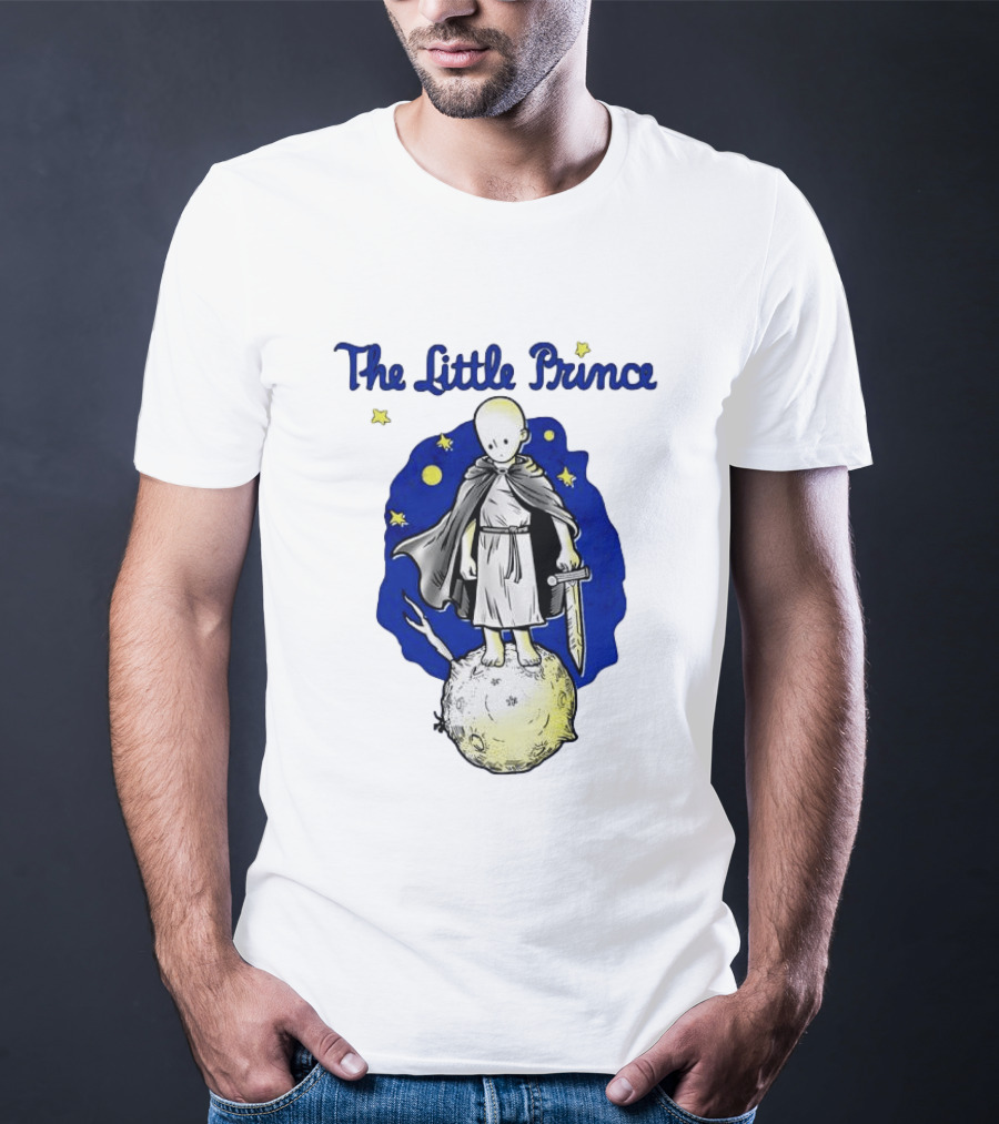 The Little Prince Standing On Asteroid B612 With Stars And Sword T-Shirt