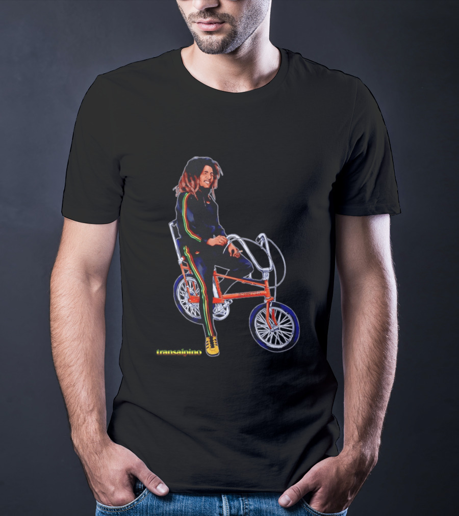 Bob Marley Transalpino One Love Bicycle Fashion T-Shirt