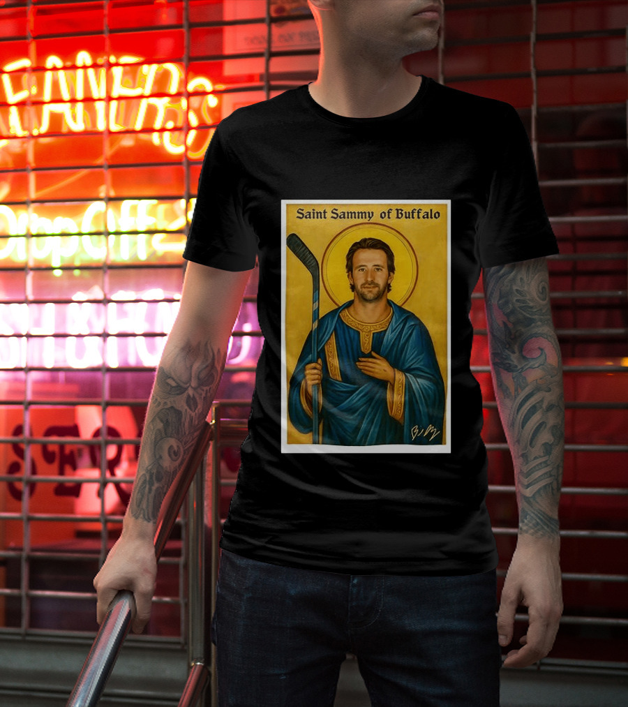 Saint Sammy Of Buffalo Hockey Player Icon NHL Buffalo Sabres T-Shirt