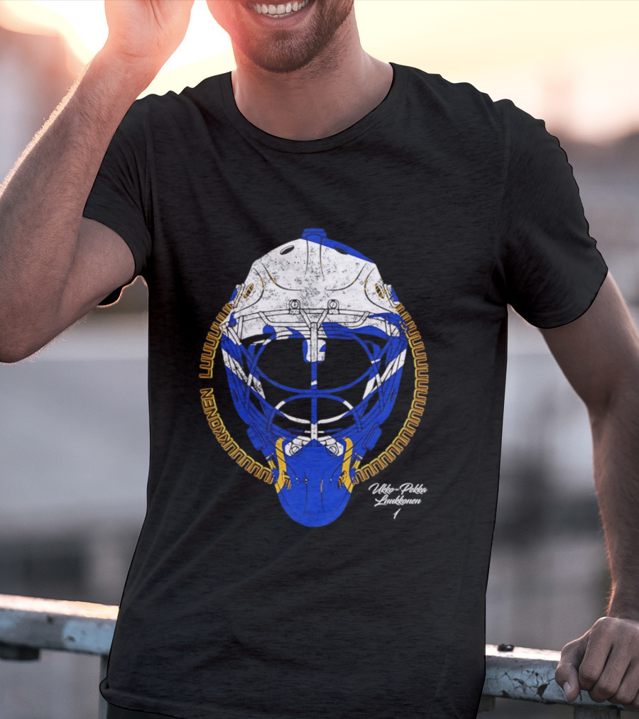 Buffalo Sabres Ukko Pekka Luukkonen Hockey Helmet NHL 2026 T-Shirt