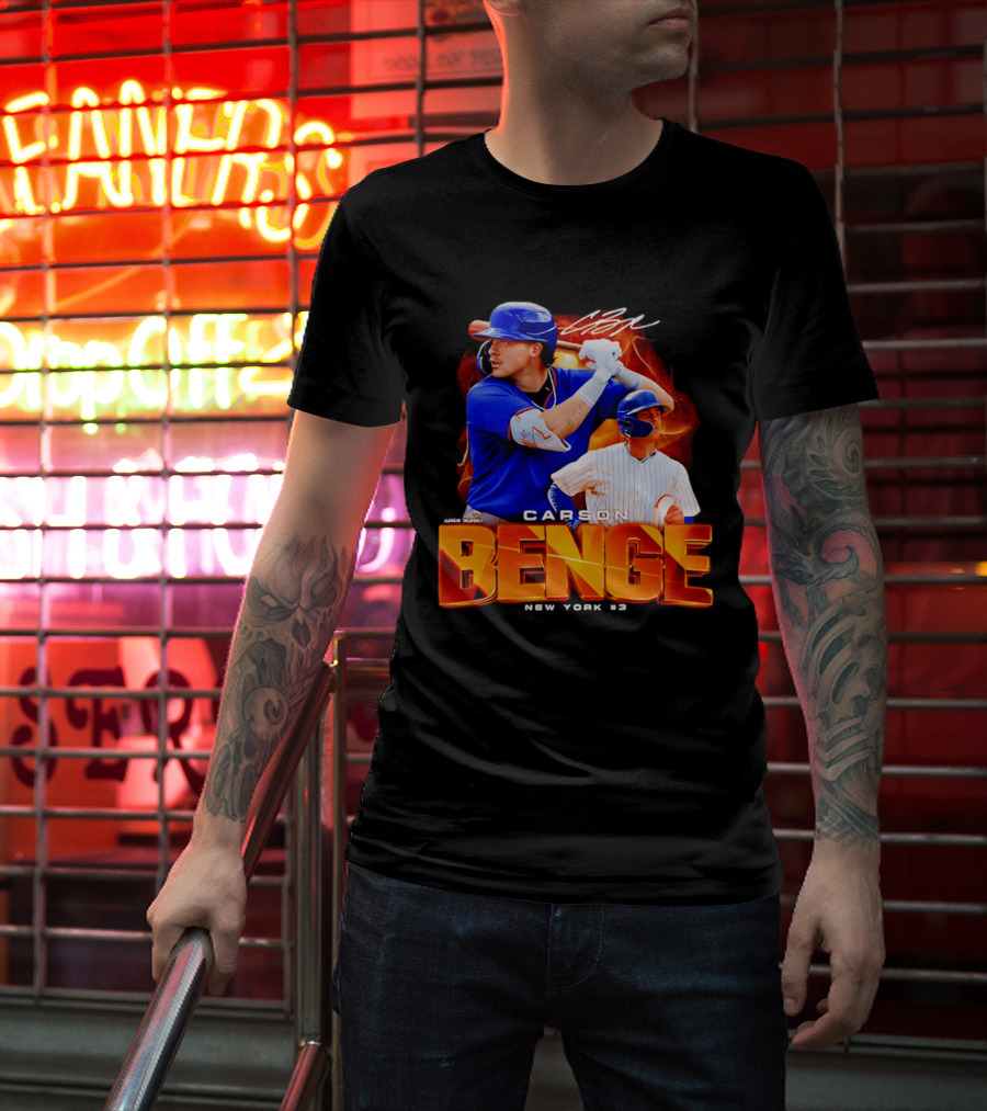 Carson Benge New York Mets NYM Baseball Collage T-Shirt