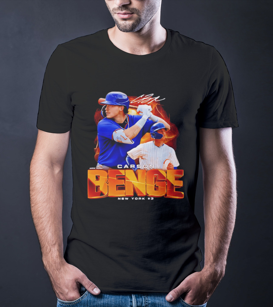 Carson Benge New York Mets NYM Baseball Collage T-Shirt