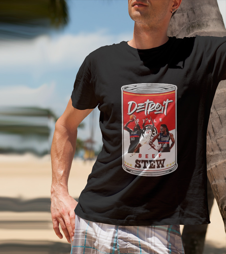 Detroit Style Beef Stew Basketball Can 28 T-Shirt