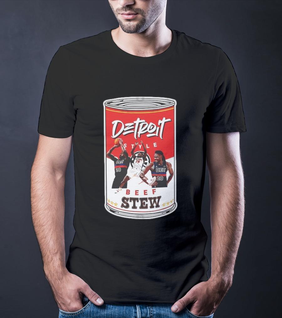Detroit Style Beef Stew Basketball Can 28 T-Shirt