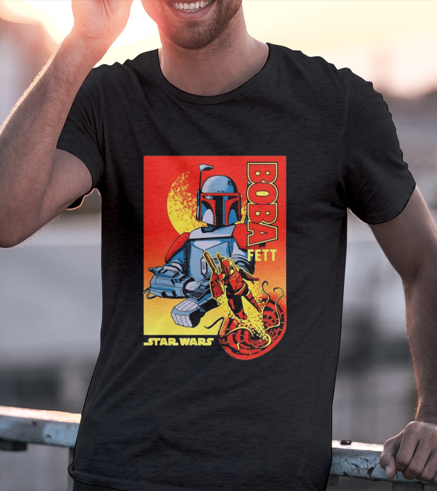 Star Wars Boba Fett Sarlacc Escape Retro Comic T-Shirt