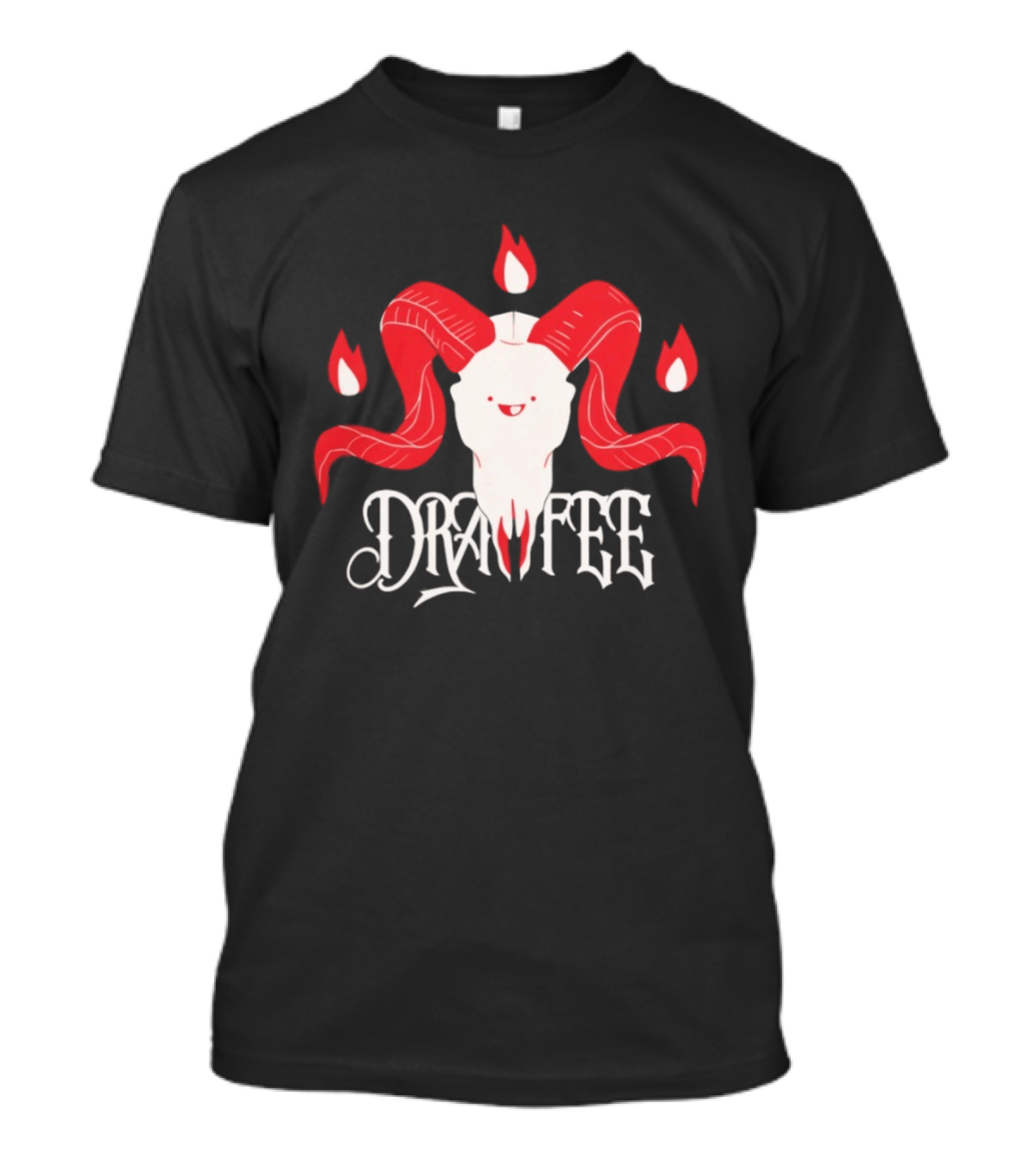 Drawfee Metal Goat Skull Flames T-Shirt