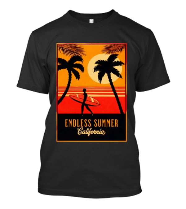 Endless Summer California Sunset Surfer Scene T-Shirt