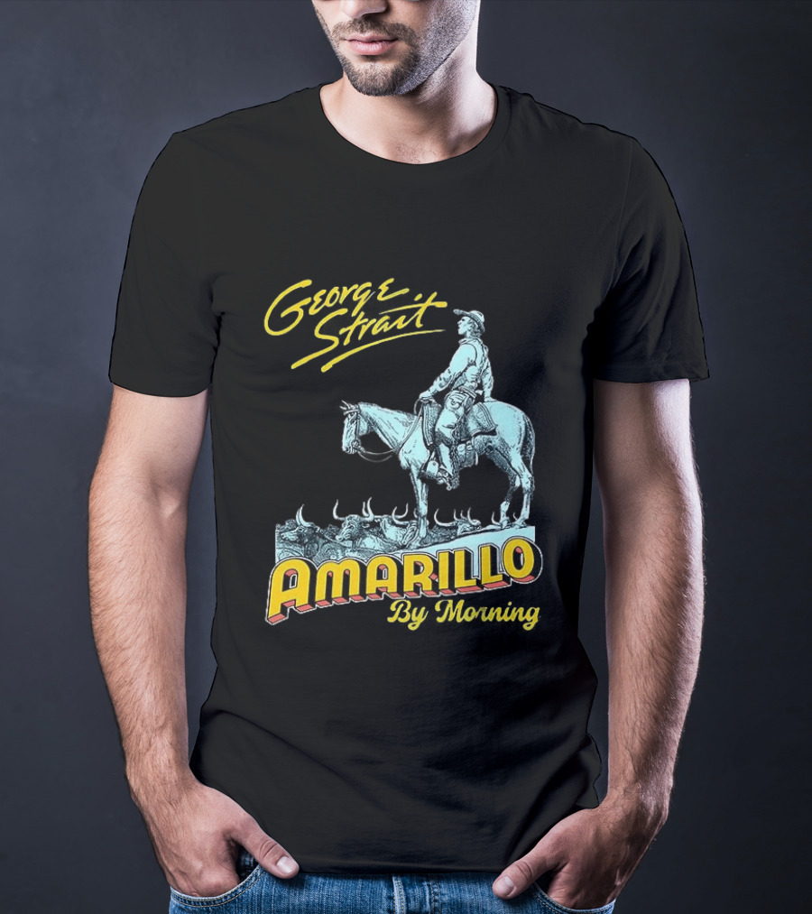George Strait Amarillo By Morning Cowboy On Horse T-Shirt