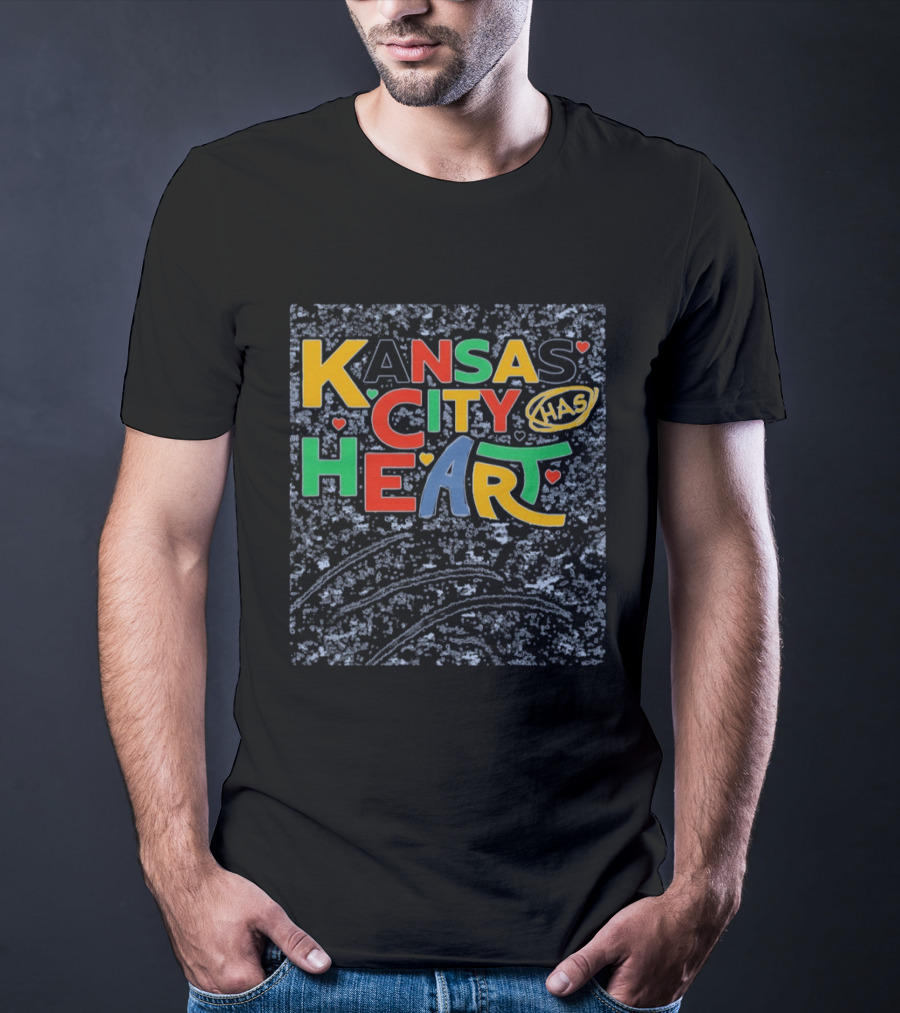 Kansas City Has Heart Colorful Typography With Hearts T-Shirt