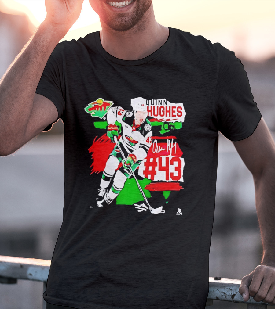 Quinn Hughes 43 Minnesota Wild Fresh Ice Hockey Player T-Shirt