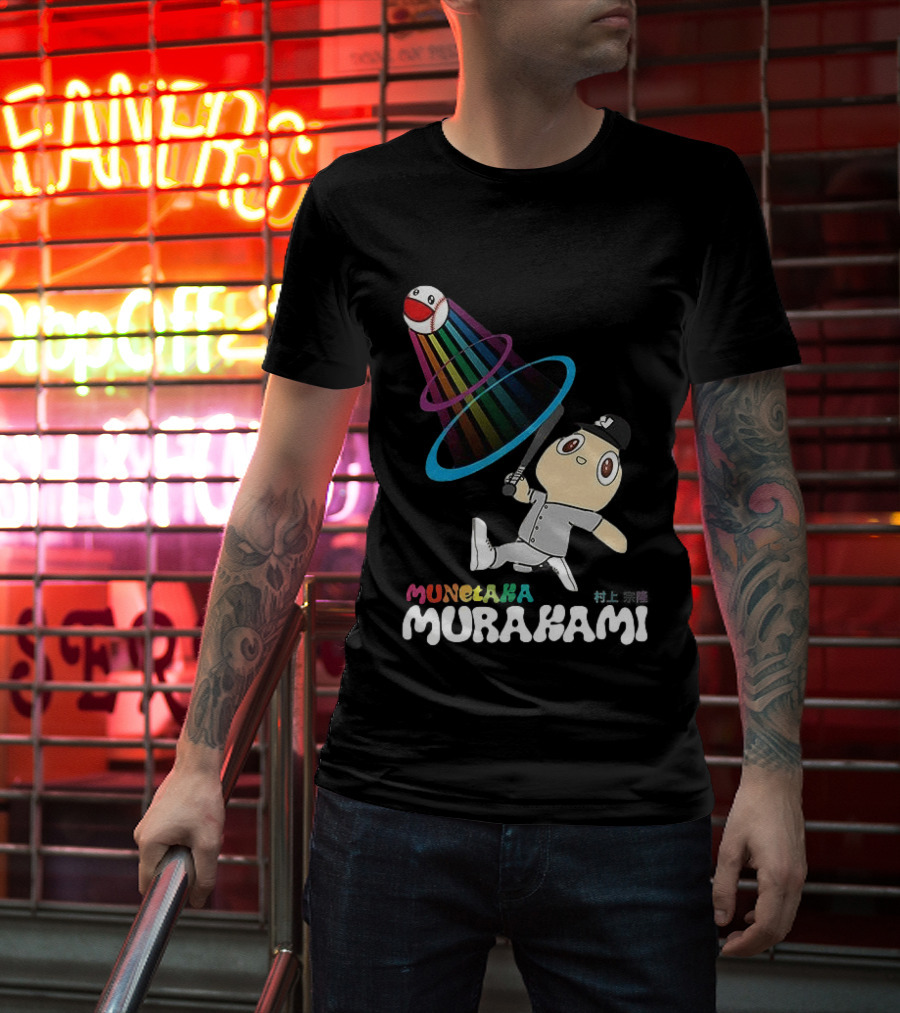 Munetaka Murakami Rainbow Baseball Character Swing T-Shirt