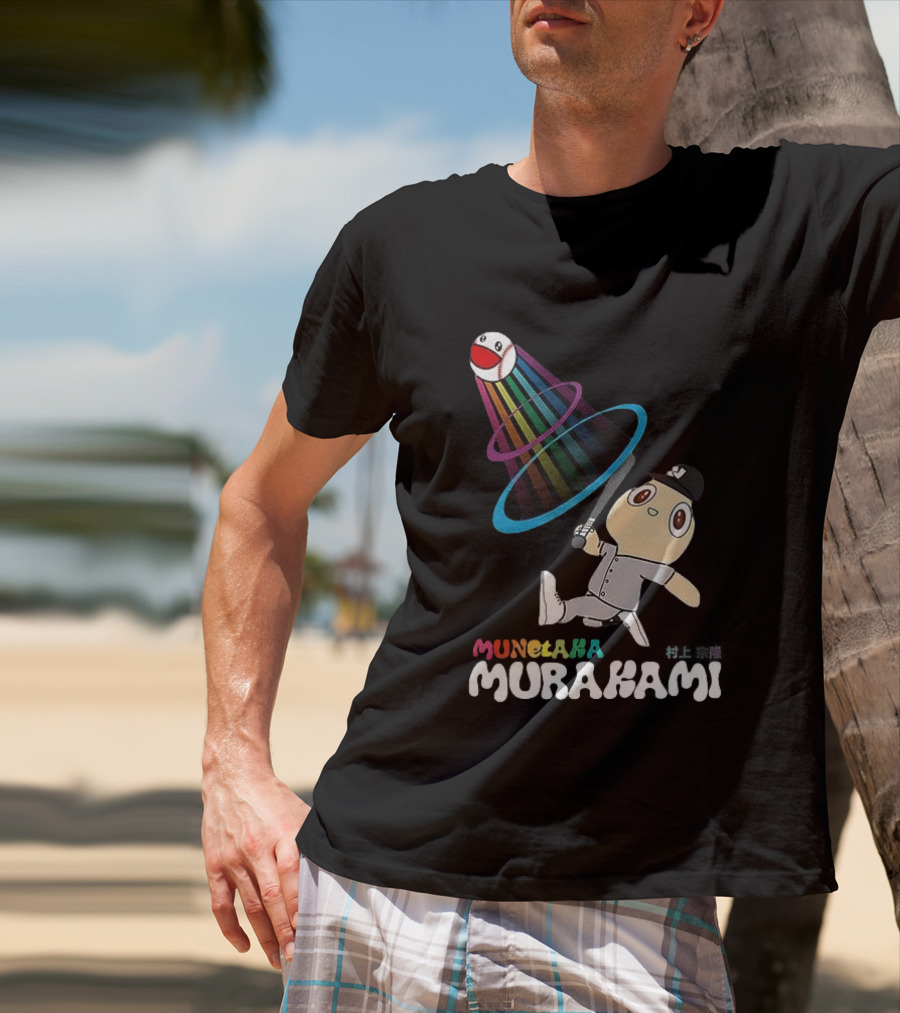 Munetaka Murakami Rainbow Baseball Character Swing T-Shirt