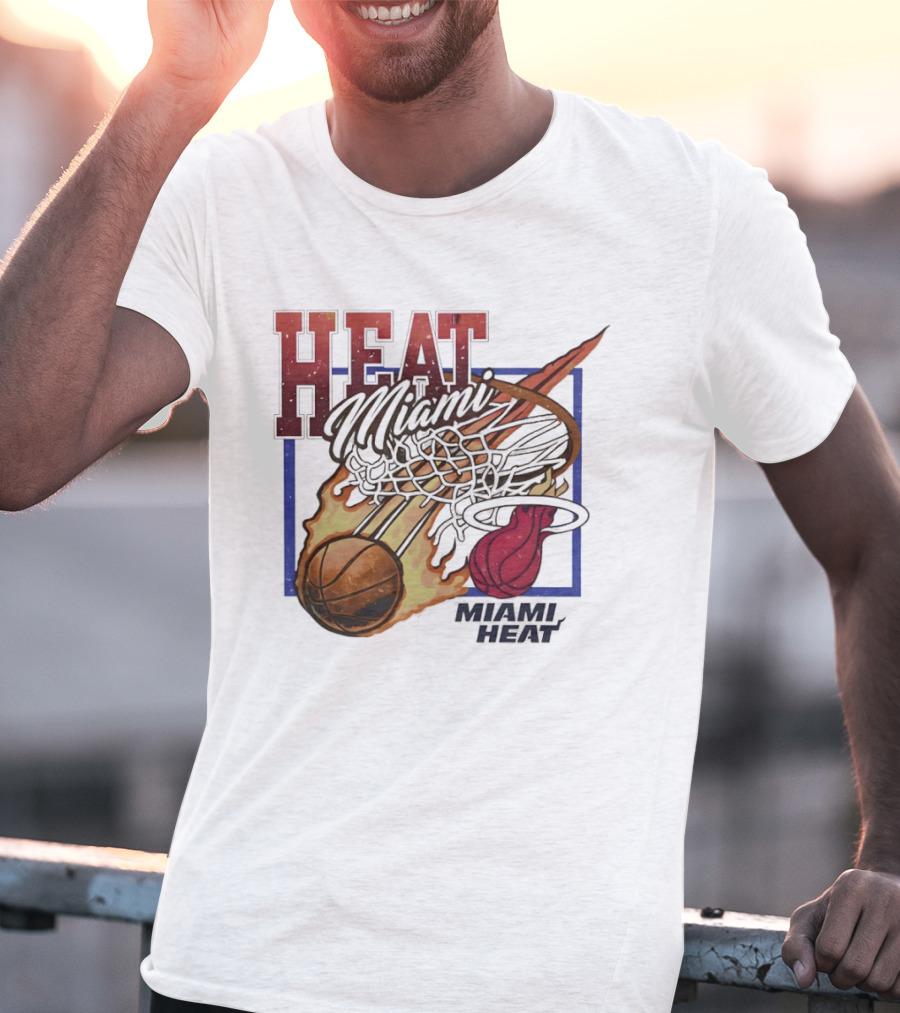 Bam Adebayo 83 Points Record Miami Heat Flaming Basketball GOAT Miami Heat T-Shirt