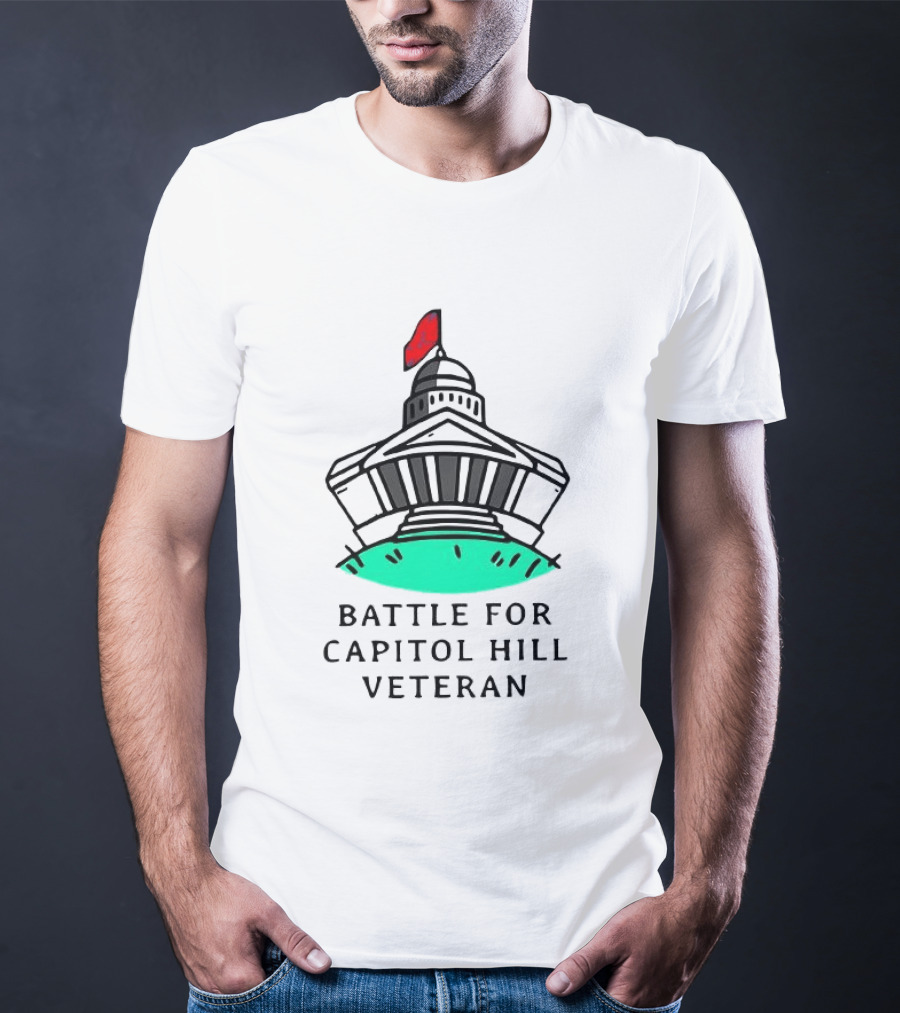 Battle For Capitol Hill Veteran UFO Dome Red Flag T-Shirt