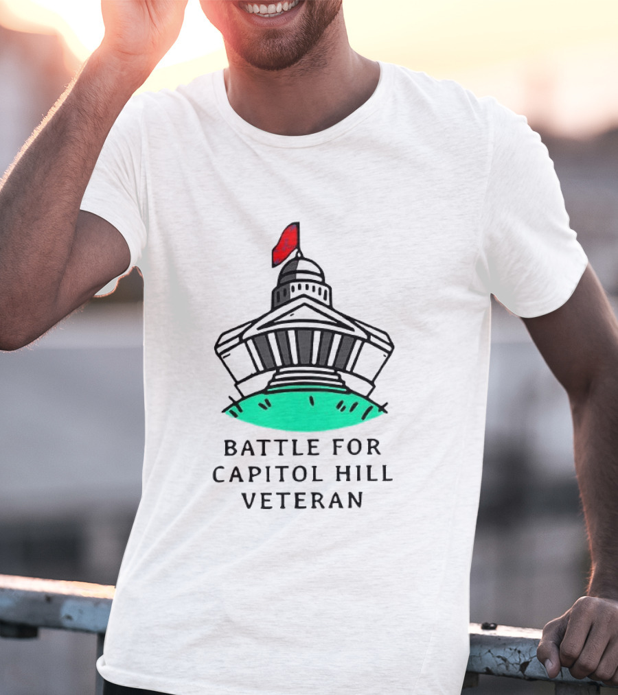 Battle For Capitol Hill Veteran UFO Dome Red Flag T-Shirt