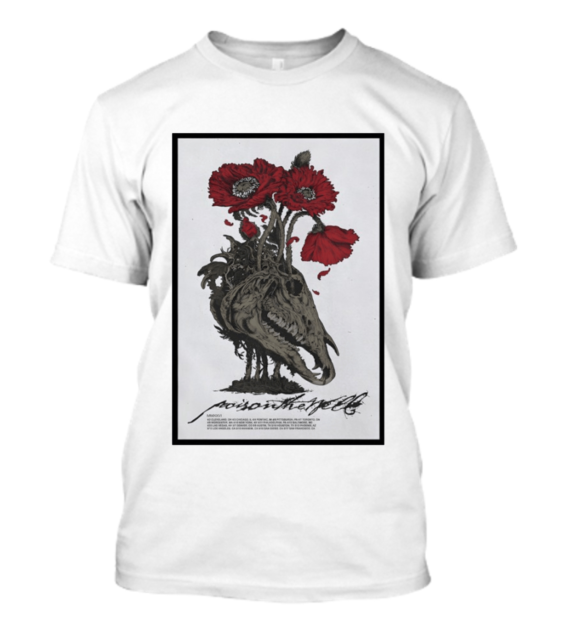 Poison The Well US 2026 Shows Skull Poppies T-Shirt