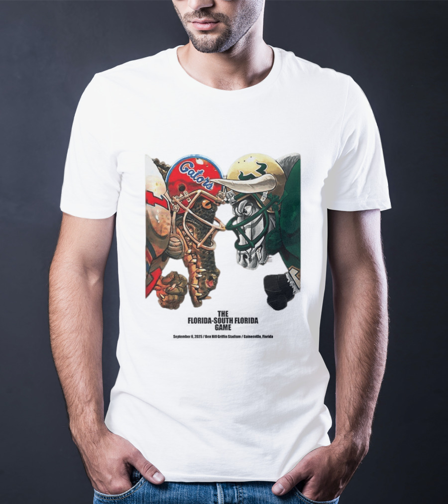 Florida Gators Vs South Florida Bulls Rivalry Helmets Showdown T-Shirt