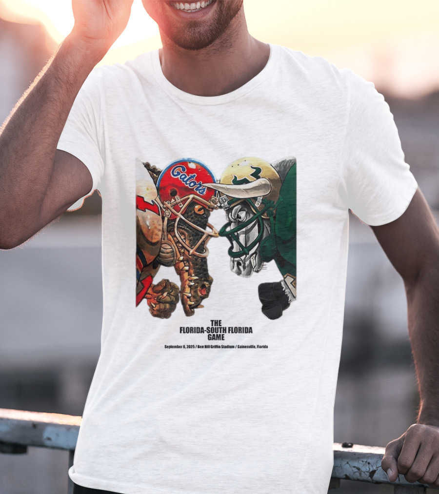 Florida Gators Vs South Florida Bulls Rivalry Helmets Showdown T-Shirt