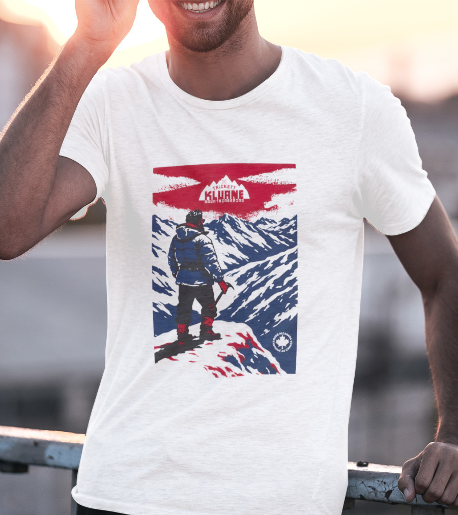 Kluane Mountaineering Adventure By Trickett Featuring Majestic Mountain Landscape T-Shirt