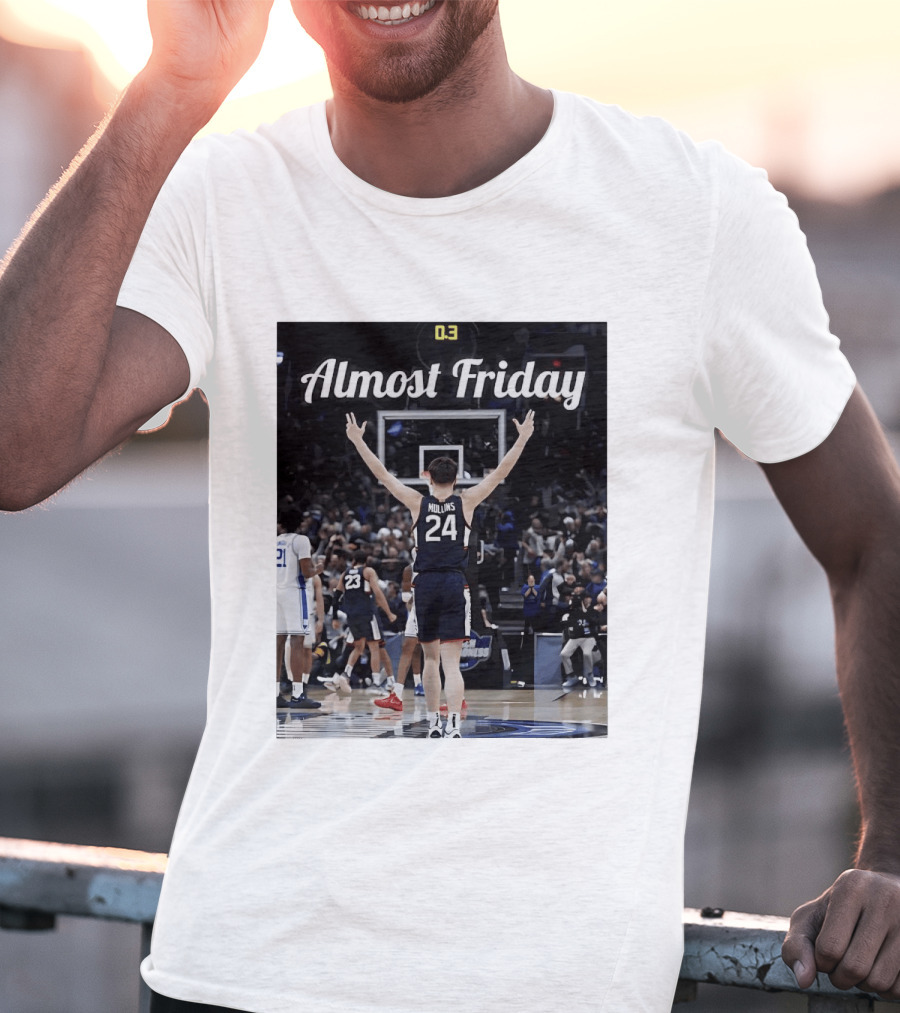 UConn Huskies March Madness Almost Friday Basketball Court Triumph T-Shirt