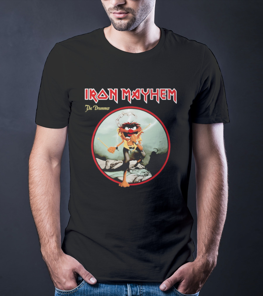Animal The Muppets Iron Mayhem Rock Band Drummer T-Shirt